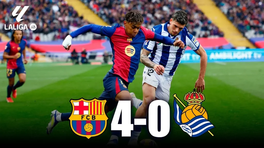 Barcellona travolgente contro la Real Sociedad, Flick è di nuovo primo